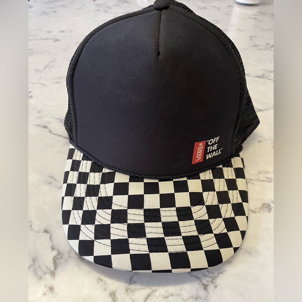 Vans Signature Black and White Checker Hat.
